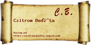 Czitrom Beáta névjegykártya
